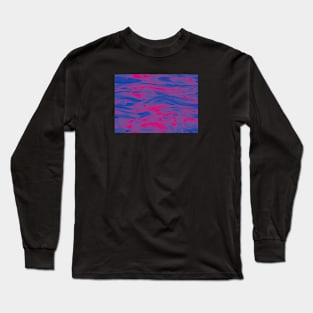 Bi Pride Shining Rippling Water Pattern Long Sleeve T-Shirt